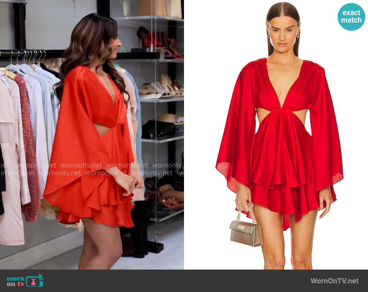 Michael Costello Allete Dress in Red worn by Cheyenne Barnes (Jordan Coleman) on Tyler Perrys Sistas
