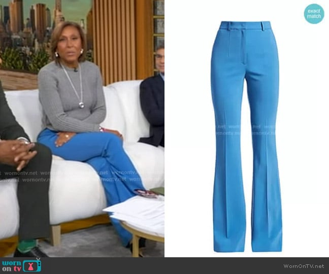 Michael Kors High-Waisted Flared Trousers worn by Robin Roberts on Good Morning America