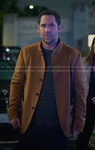 Mickey’s brown jacket on The Lincoln Lawyer