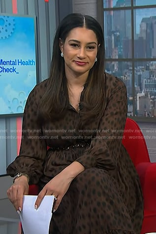 Morgan’s brown leopard maxi dress on NBC News Daily
