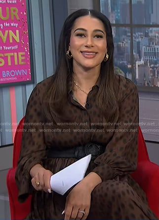 Morgan’s brown leopard maxi dress on NBC News Daily