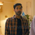 Naveen’s brown check print shirt on The Burbs
