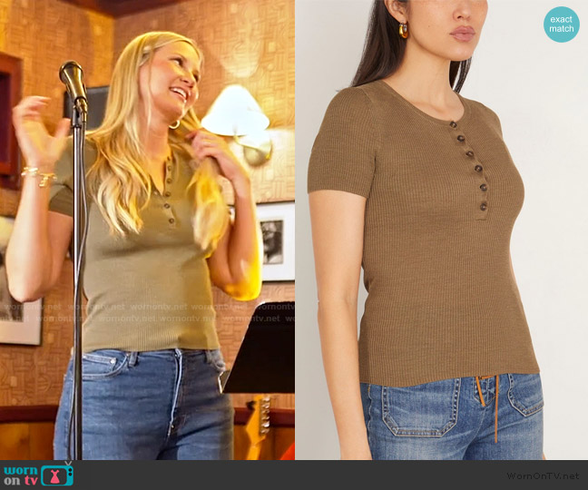 Nili Lotan Francene Sweater in Military Green worn by Molly O’Connell on Southern Charm