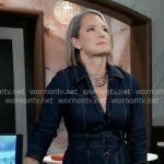 Nina’s denim belted jacket on General Hospital