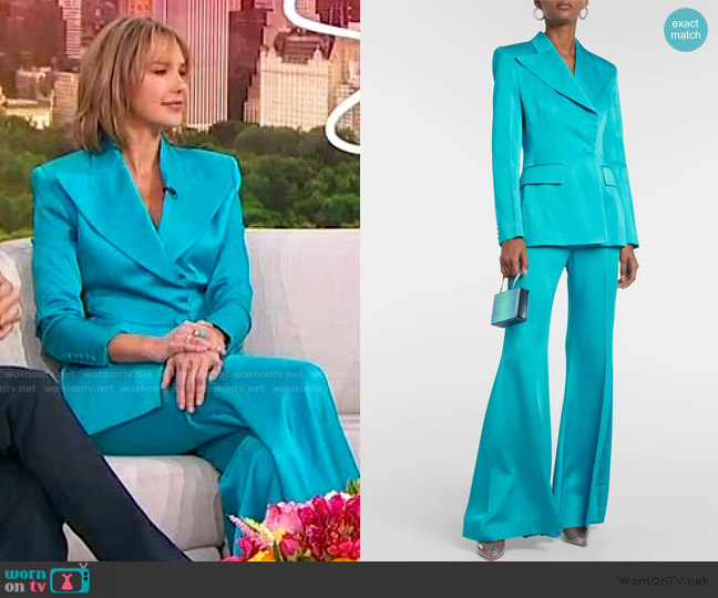 Nina Ricci Blue Satin Blazer worn by Arielle Kebbel on Sherri