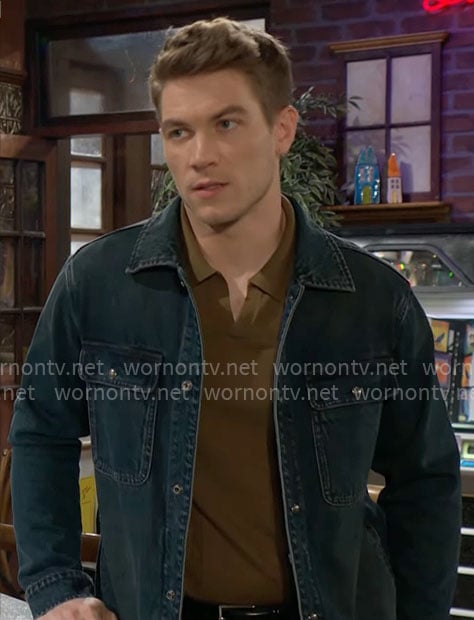 Noah’s denim jacket on The Young and the Restless