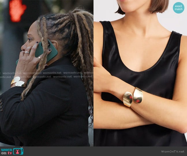 Nordstrom Round Edge Bypass Hinge Bracelet worn by Karen Wilson (Tracie Thoms) on 9-1-1
