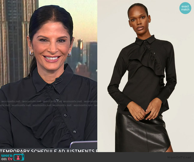 Osman Yousefzada x RTR Asymmetrical Button Top worn by Darlene Rodriguez on Today