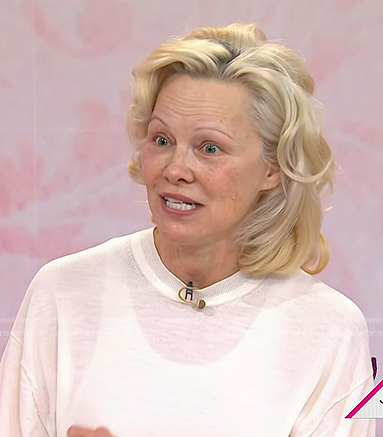 Pamela Anderson’s white maxi dress on Today