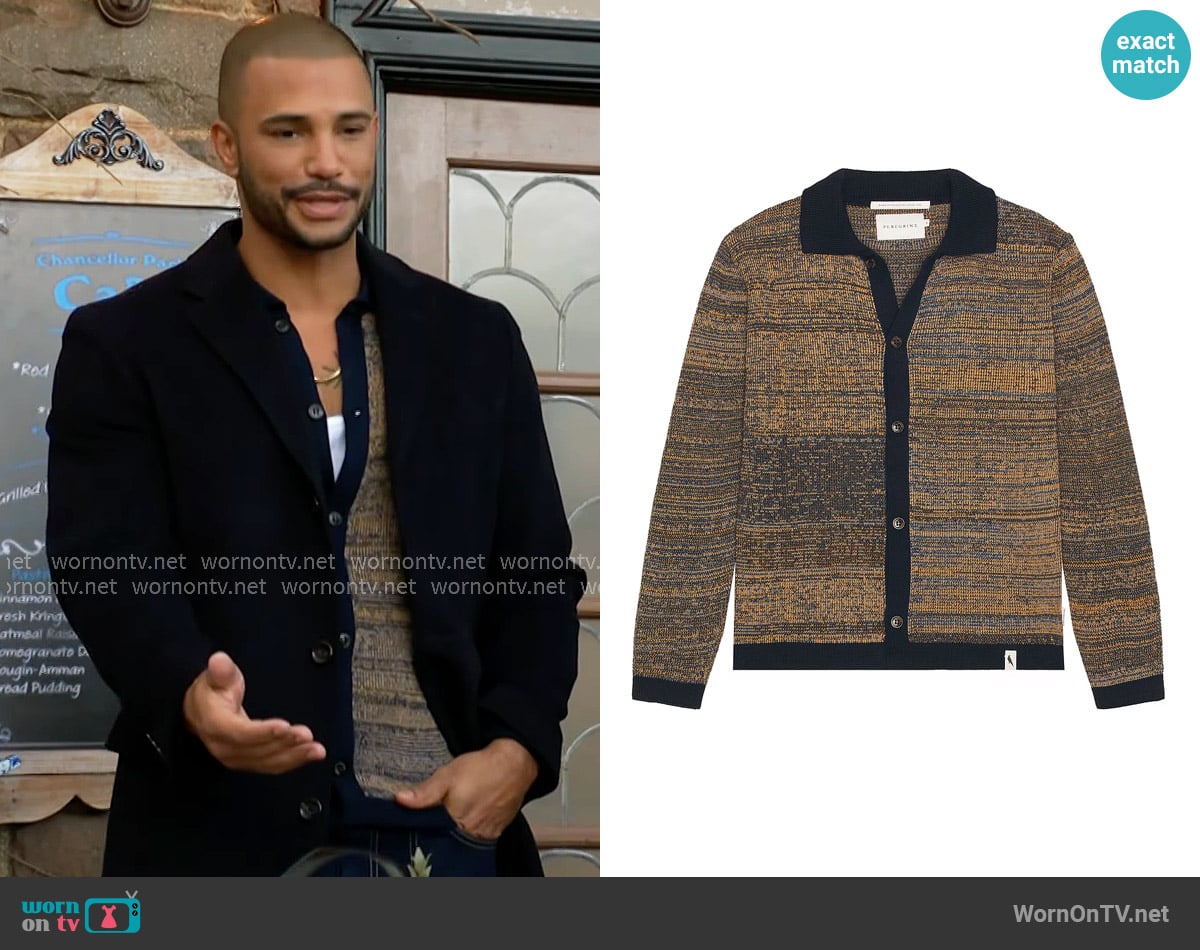 Peregrine Surplus Knitted Shirt worn by Holden Novak (Nathan Owens) on The Young and the Restless