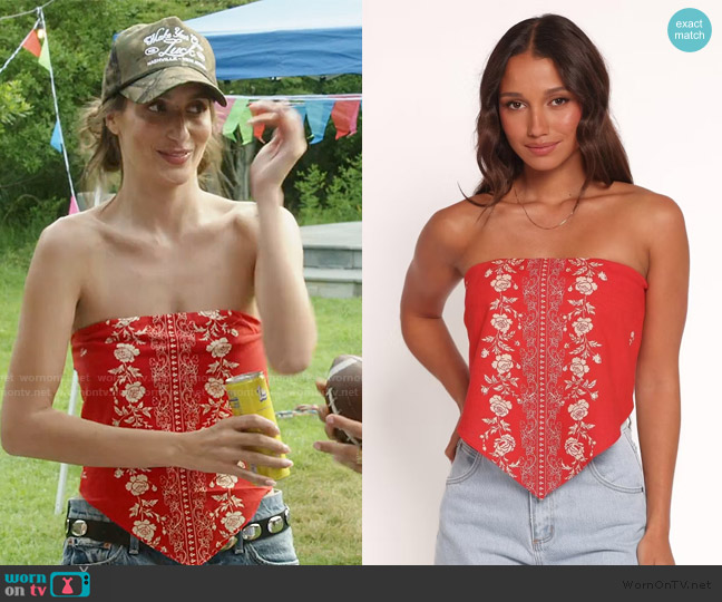 Petal and Pup Ilara Strapless Top worn by Amanda Batula on Summer House