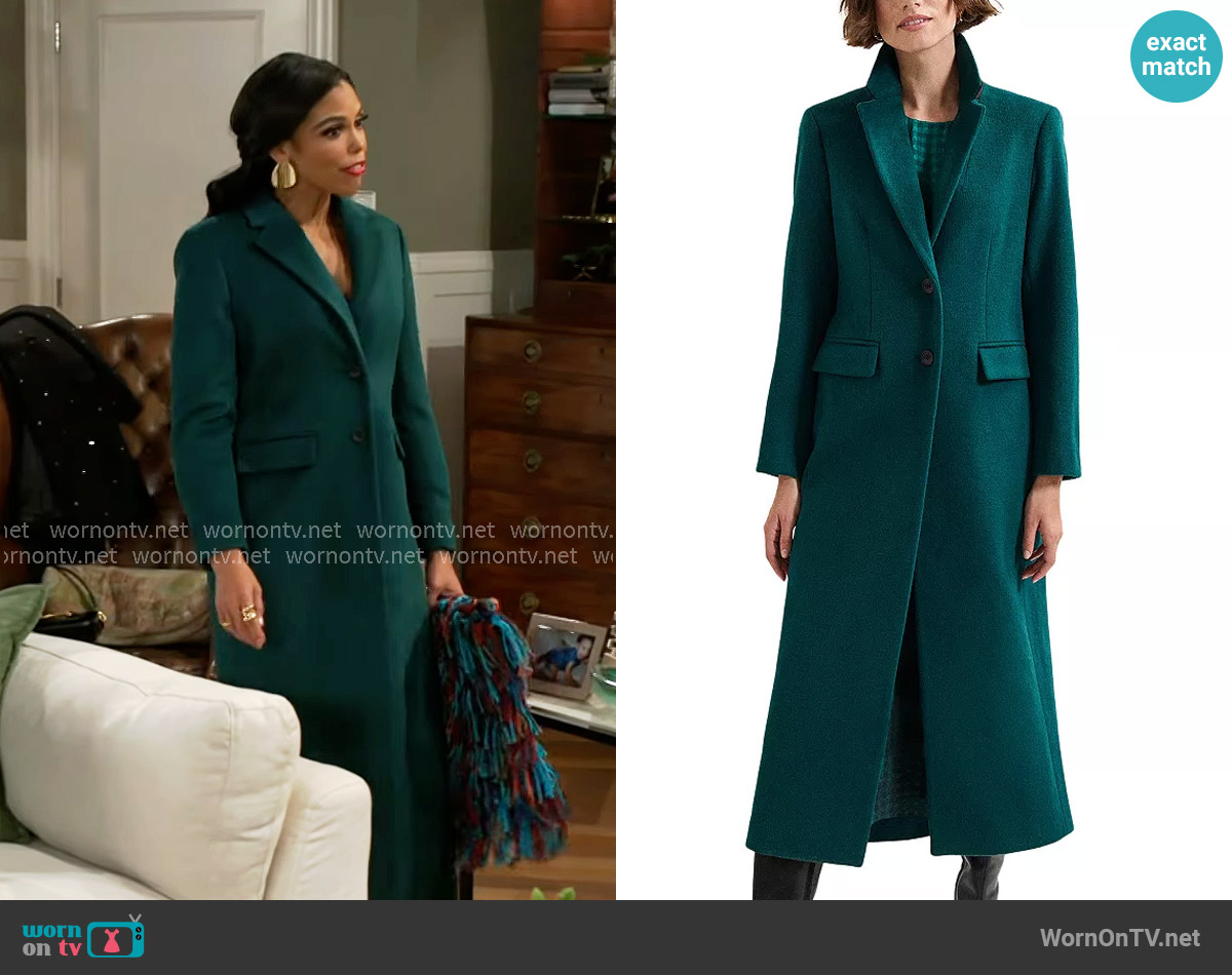 Phase Eight Lydia Long Wool Blend Coat worn by Dani Dupree (Karla Mosley) on Beyond the Gates