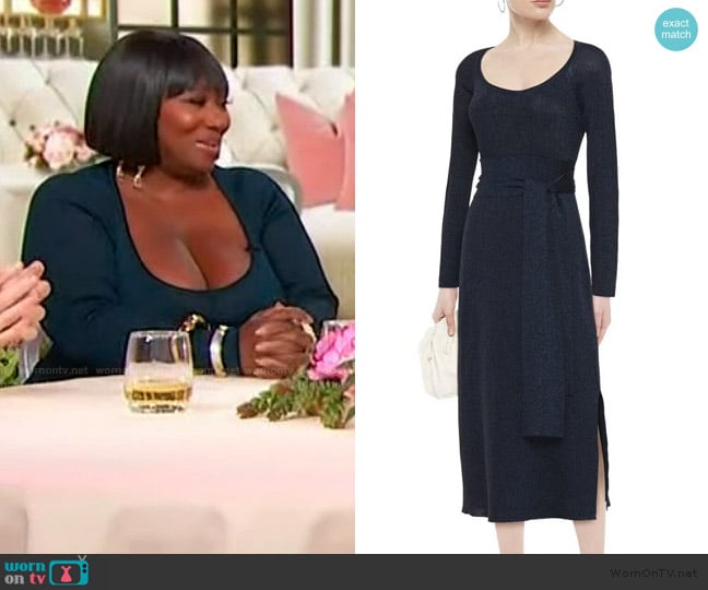 Phillip Lim 3.1 Belted Lurex Ribbed-Knit Midi Dress worn by Bevy Smith on Sherri