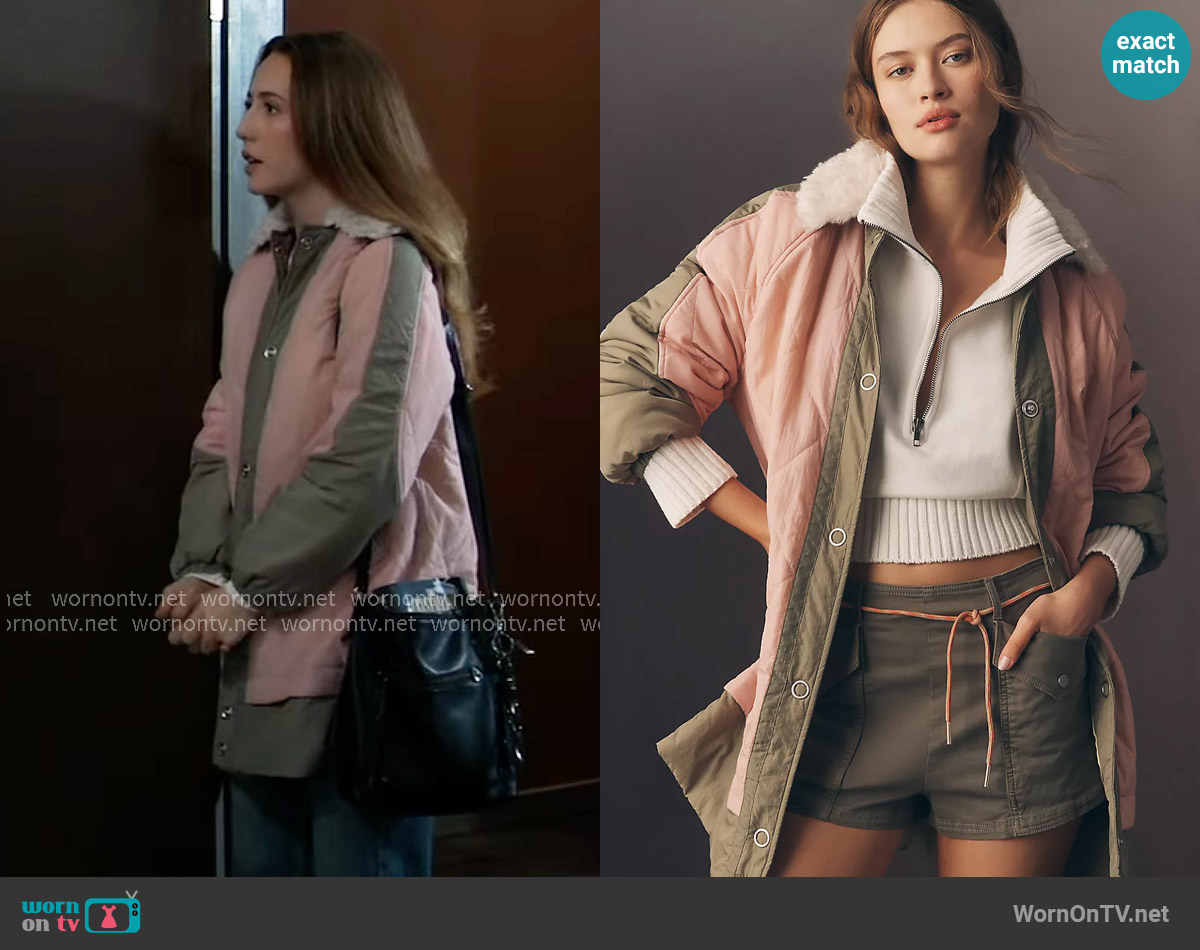 Pilcro Sherpa Fleece Collar Quilted Liner Coat worn by Josslyn Jacks (Eden McCoy) on General Hospital
