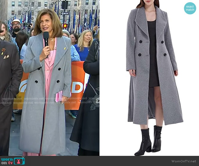 PLAERPENER Double Breasted Wool Blend Coat worn by Hoda Kotb on Today