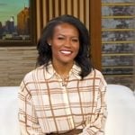 Janai’s beige plaid shirt on Good Morning America
