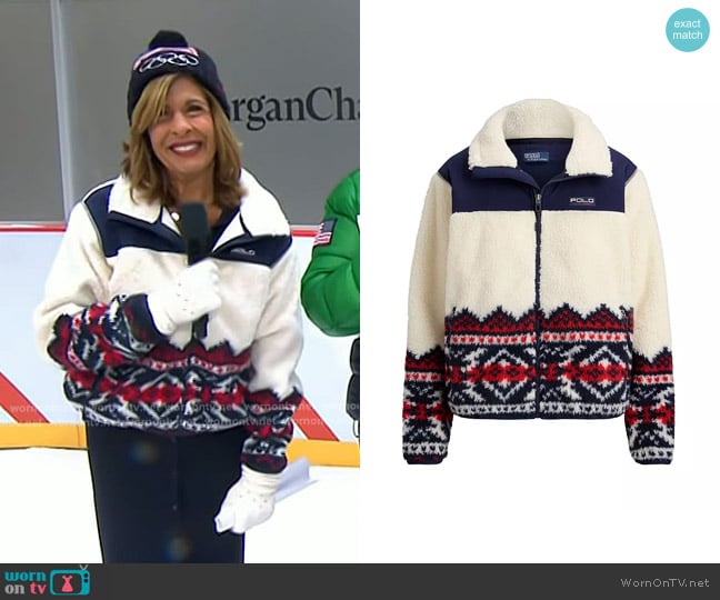 Polo Ralph Lauren Team USA Full-Zip High-Pile Fleece worn by Hoda Kotb on Today