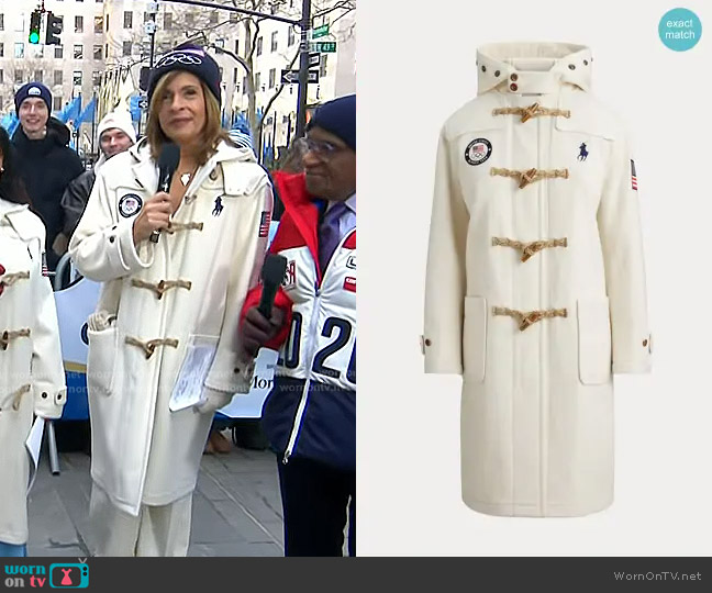 Polo Ralph Lauren Team USA Opening Ceremony Toggle Coat worn by Hoda Kotb on Today