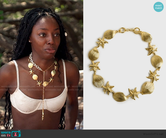 Poolside Shell & Starfish Necklace worn by Venita Aspen on Southern Charm