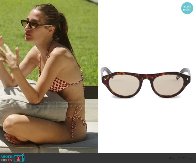 Prada Rivet-detail sunglasses worn by Amanda Batula on Summer House