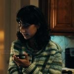 Priya’s green stripe cardigan on His & Hers