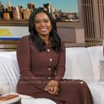 Rachel’s brown knit shirtdress on Good Morning America