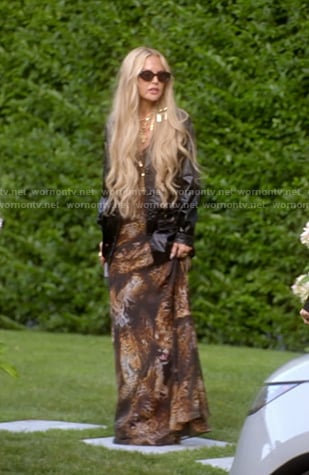 Rachel’s animal print maxi dress on The Real Housewives of Beverly Hills