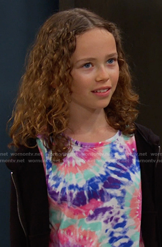 Rachel’s tie dye tee on Days of our Lives