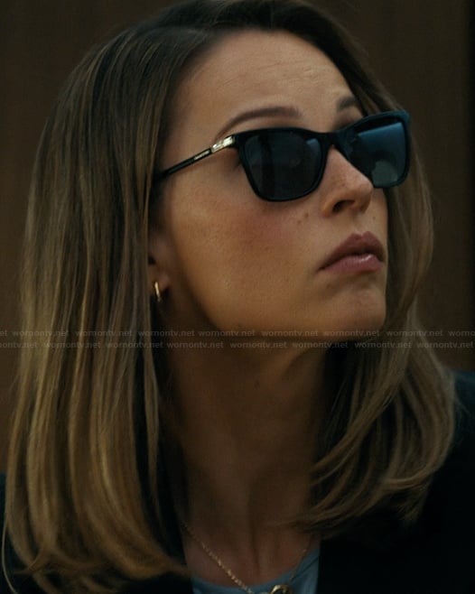 Rebecca’s black sunglasses and bag on Landman