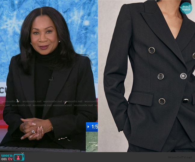 Reiss Lia Blazer worn by Sandra Bookman on Good Morning America