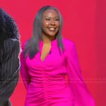 Rene Mondy’s pink ruched dress on Tamron Hall Show