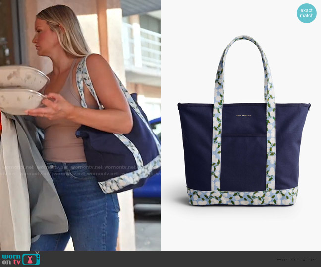 Rifle Paper Co Canvas Carry All worn by Molly O’Connell on Southern Charm