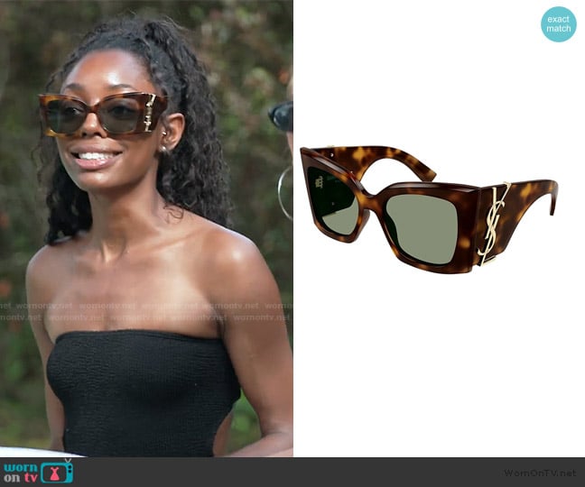 Saint Laurent Blaze Sunglasses worn by Venita Aspen on Southern Charm