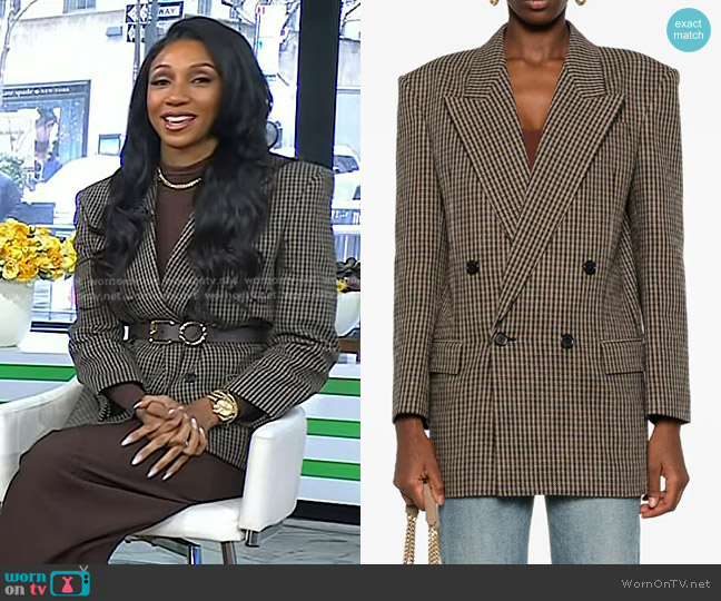 Saint Laurent Checked Wool Blazer worn by Maria Taylor on Today