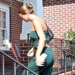 Sally’s green striped tube top and pant set on Southern Charm