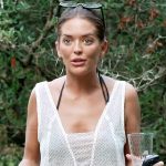 Salley’s white polka dot print sheer dress on Southern Charm
