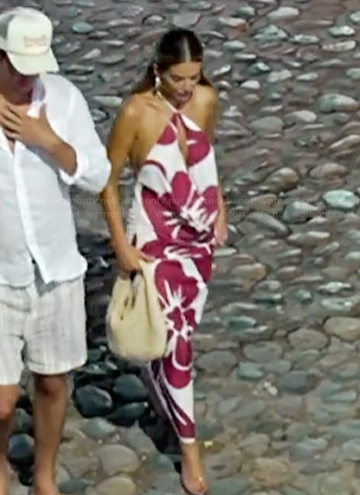 Salley’s floral print halter top and skirt on Southern Charm