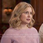 Sam’s lilac cross pattern sweater on Ghosts