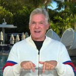 Sam Champion’s white stripe knit zip jacket on Good Morning America