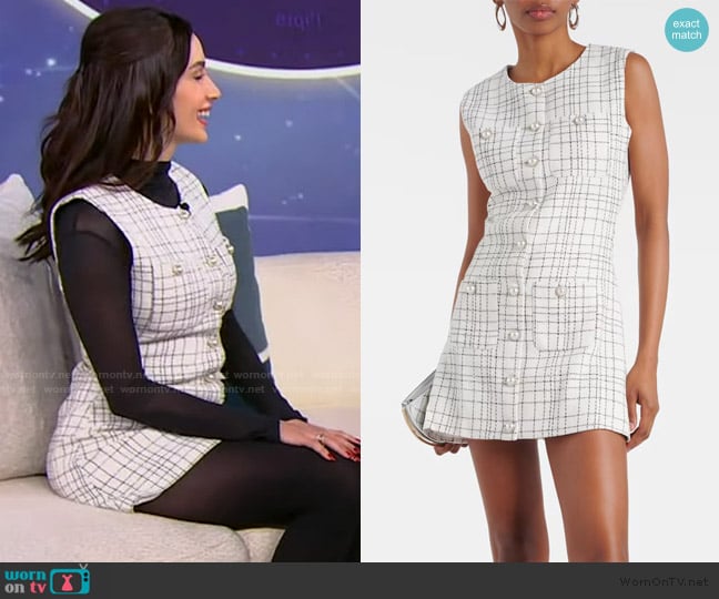 Same Grace checked knitted minidress worn by Amira Soofi on Tamron Hall Show
