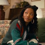 Samira’s colorblock knit cardigan on The Burbs