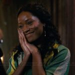 Samira’s green stripe button down shirt on The Burbs