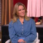 Sara’s denim twist front shirt on The View