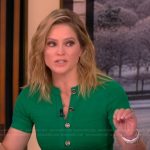 Sara’s green tweed button front dress on The View