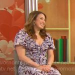 Sarah Gelman’s purple floral dress on CBS Mornings