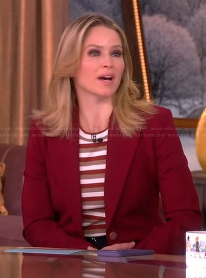 Sara’s striped tee and blazer on The View