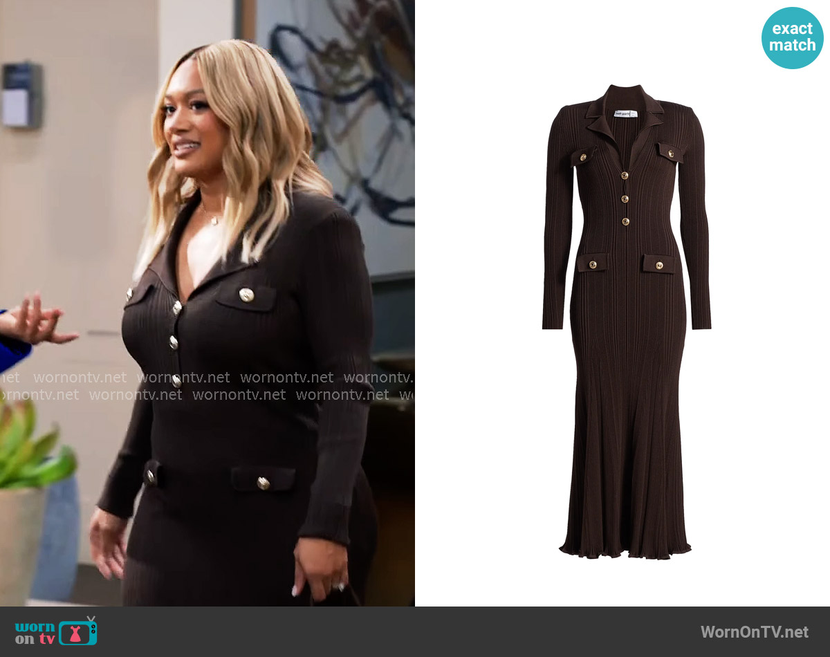 Self Portrait Rib-Knit Fit & Flare Dress worn by Fatima (Crystal Hayslett) on Tyler Perrys Sistas