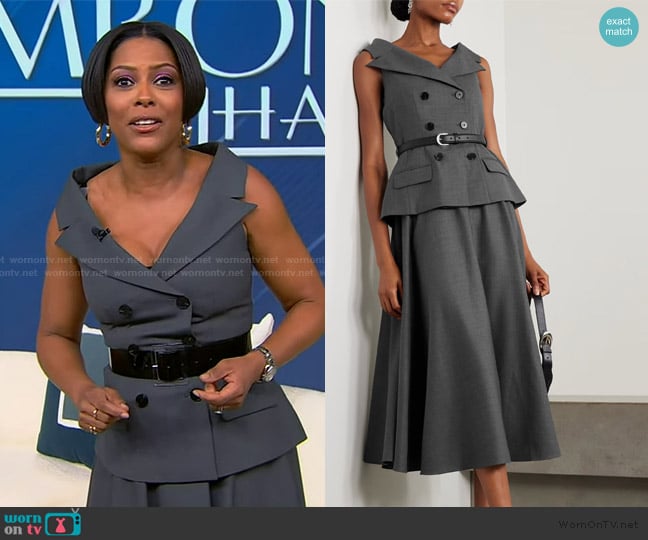 Self Portrait Wool-Blend Tailored Midi Dress worn by Tamron Hall on Tamron Hall Show