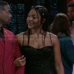 Shanice’s black Valentines Day dress on Beyond the Gates