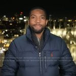 Shaquille Brewster’s navy down jacket on NBC News Daily